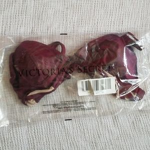 Victoria's Secret Strappy Mesh Bralette Berry MED